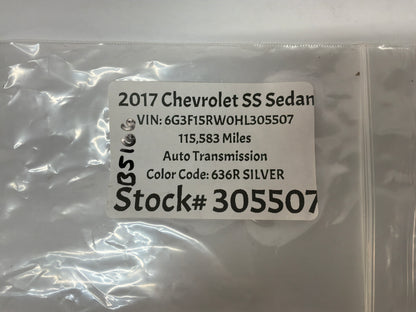 2017 Chevrolet SS Sedan Roof Panel Joint Finish Molding Covers Trims OEM