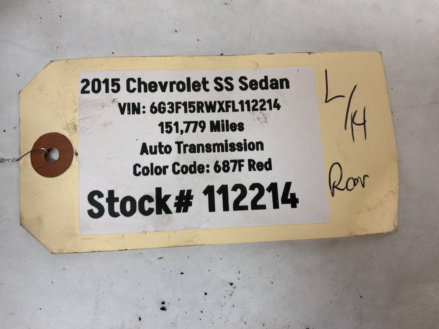 2015 Chevy SS Sedan LH Driver Rear Suspension Spindle Knuckle Hub Assembly OEM