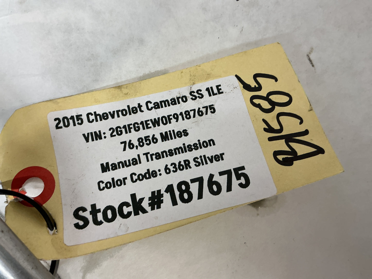 2015 Chevrolet Camaro SS 1LE Emergency E Parking Brake Handle Lever OEM