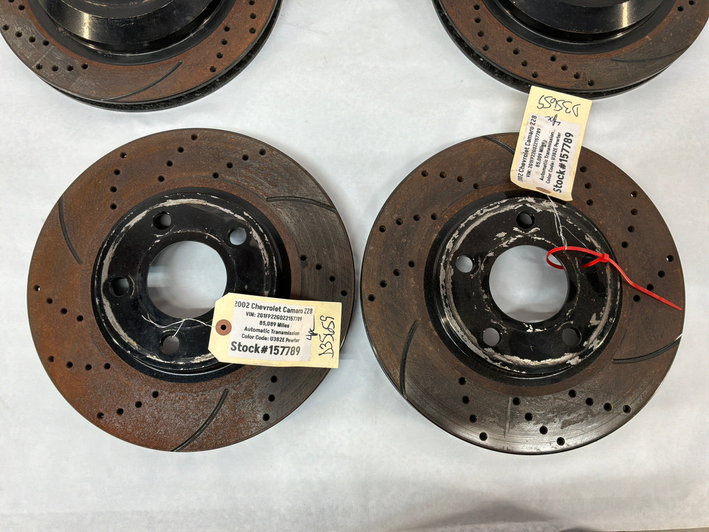 2002 Chevy Camaro Z28 Front and Rear Rotors Drilled and Slotted Rotors OEM