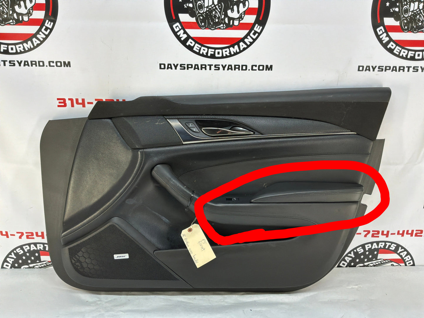 2018 Cadillac CTS-V Front RH Passenger Door Panel OEM broken grab