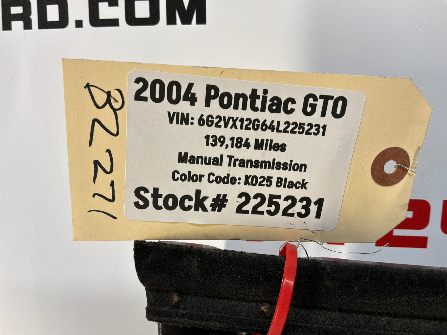 2004 Pontiac GTO RH Passenger Front Interior Door Panel Red OEM