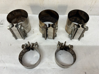 2004 Pontiac GTO Factory Exhaust Muffler Clamps w/ Intermediate Pipe Clamps OEM