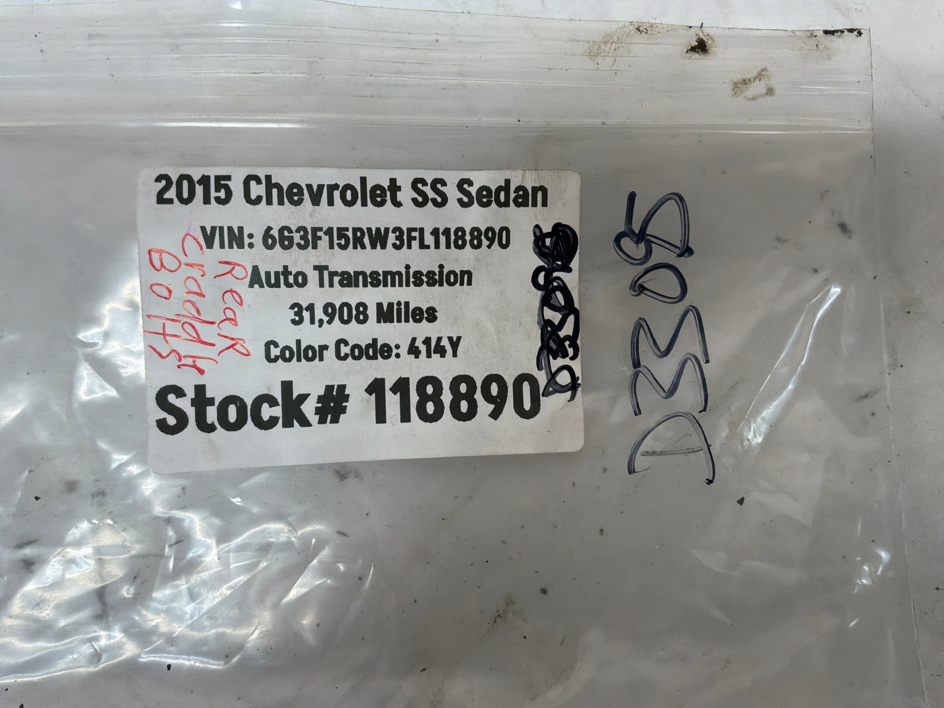 Rear bolts - Day's Parts Yard