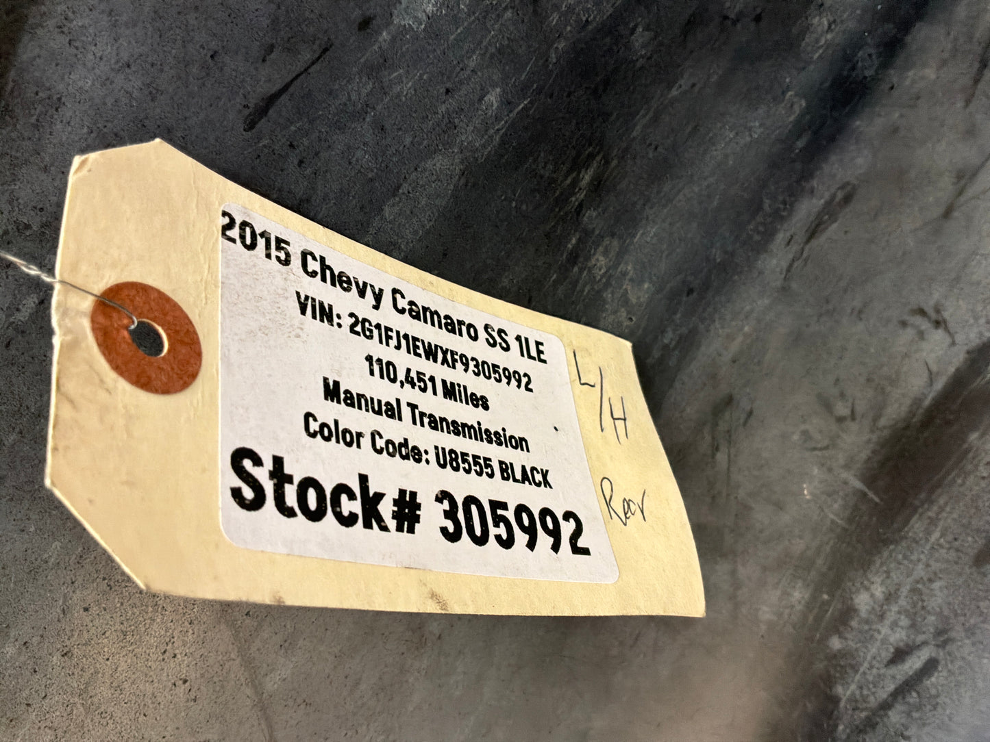 2015 Chevy Camaro SS 1LE LH Driver Rear Fender Wheel House Well Liner OEM
