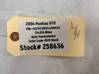 2004 Pontiac GTO LH Driver Interior Upper B Pillar Seat Belt Trim Panel Molding OEM