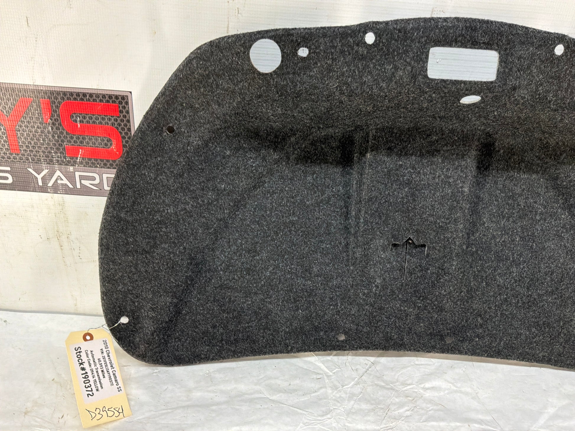 2010 Chevy Camaro SS Trunk Deck Lid Liner Carpet Felt OEM - Day's Parts Yard