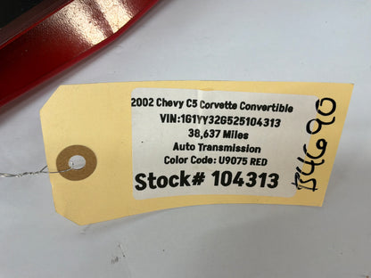 2002 Chevy C5 Corvette Convertible Front License Plate Cover OEM Red