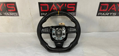 2011 Cadillac CTS-V Coupe Carbon Fiver Steering Wheel Black Leather w/ Saffron Stripe OEM