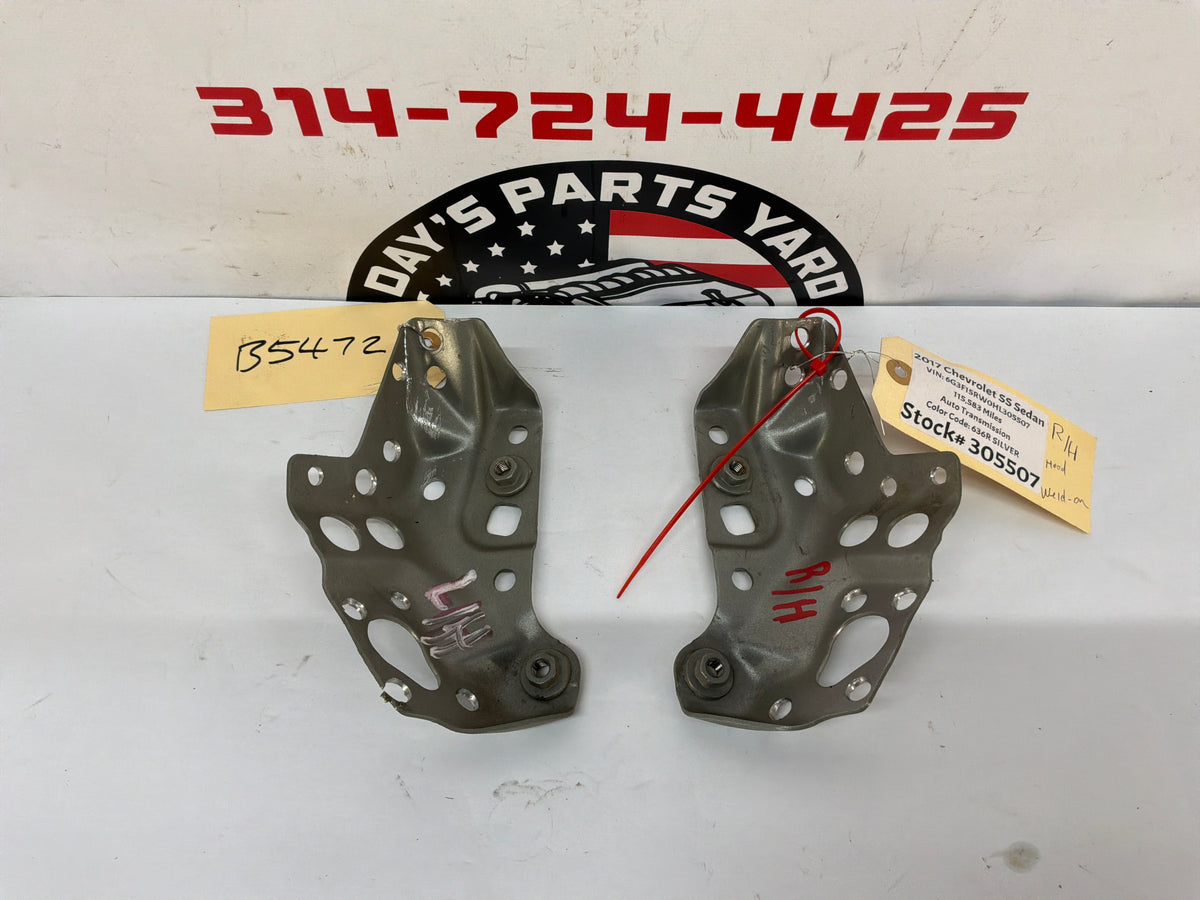 2017 Chevy SS Sedan RH & LH Weld On Hood Hinge Brackets Mounts OEM