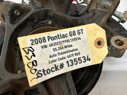 2008 Pontiac G8 GT LH Driver Rear Suspension Spindle Hub Knuckle Wheel Bearing OEM