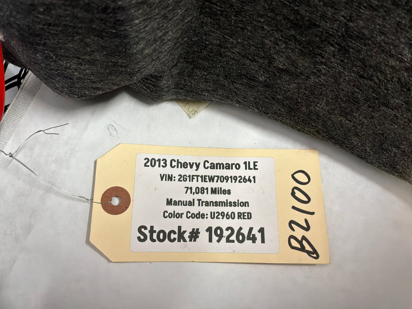 2013 Chevy Camaro 1LE RH & LH Interior Quarter Panel Trunk Compartment Felt Carpet Liner OEM