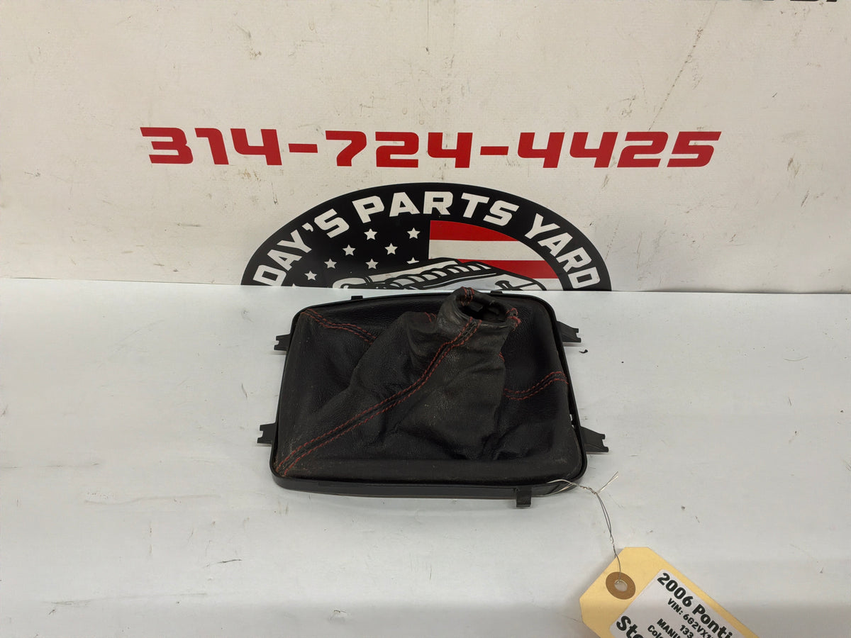 2006 Pontiac GTO Black Leather Shifter Boot Red OEM