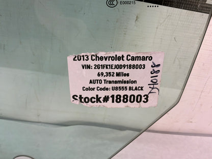 2013 Chevy Camaro SS LH Driver Front Door Window Glass OEM