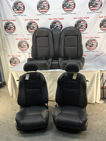 2006 Pontiac GTO Black Leather Front and Rear Seats Set OEM