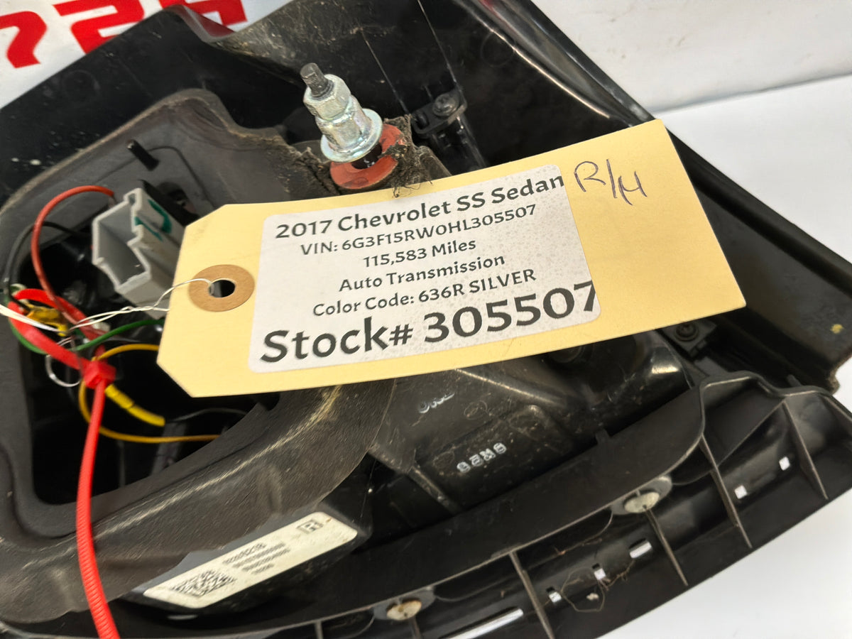 2017 Chevy SS Sedan RH Passenger Outer Tail Light Taillight Stop Lamp OEM