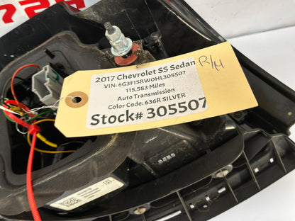 2017 Chevy SS Sedan RH Passenger Outer Tail Light Taillight Stop Lamp OEM