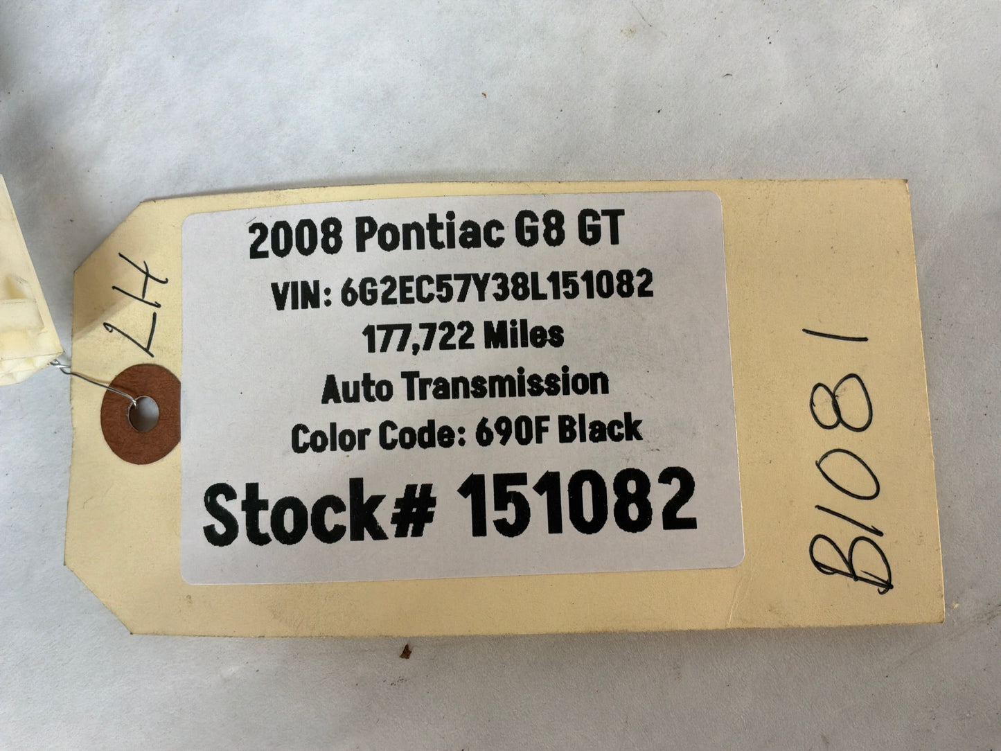 2008 Pontiac G8 GT LH Driver Exterior Out Side Mirror Black OEM