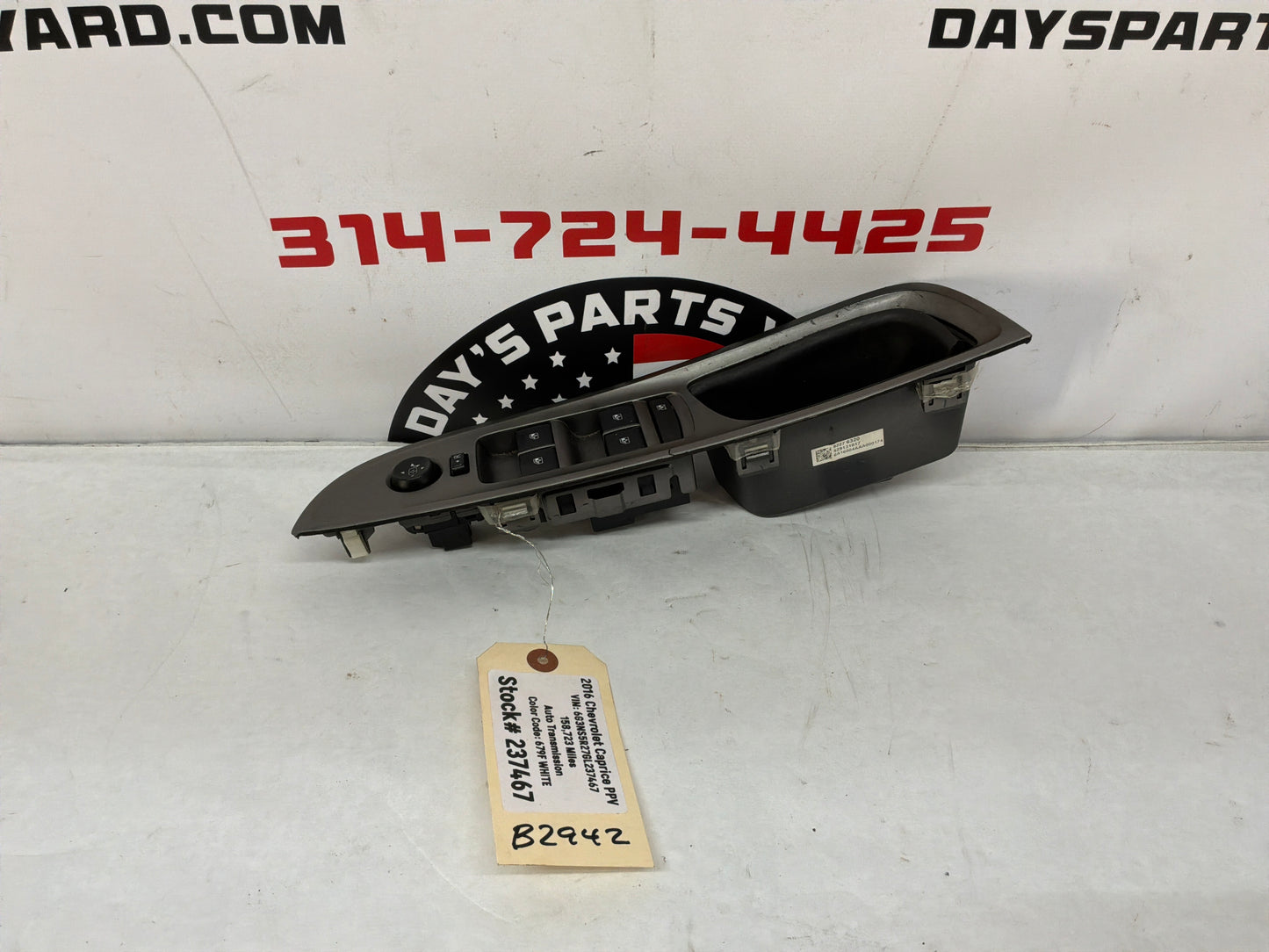 2016 Chevy Caprice PPV LH Driver Front Master Power Window Mirror Switch OEM