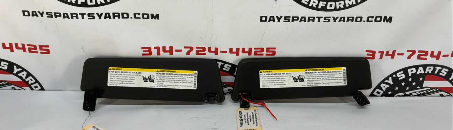 2013 Chevy Camaro ZL1 RH & LH Sunvisors Sun Visors Shades w/ Clips OEM