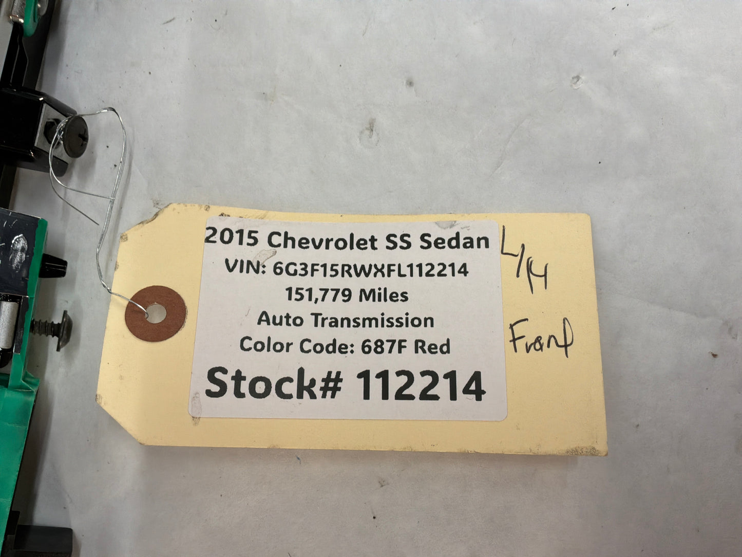 2015 Chevy SS Sedan LH Driver Front Interior Door Panel Trim Applique w/ Control OEM