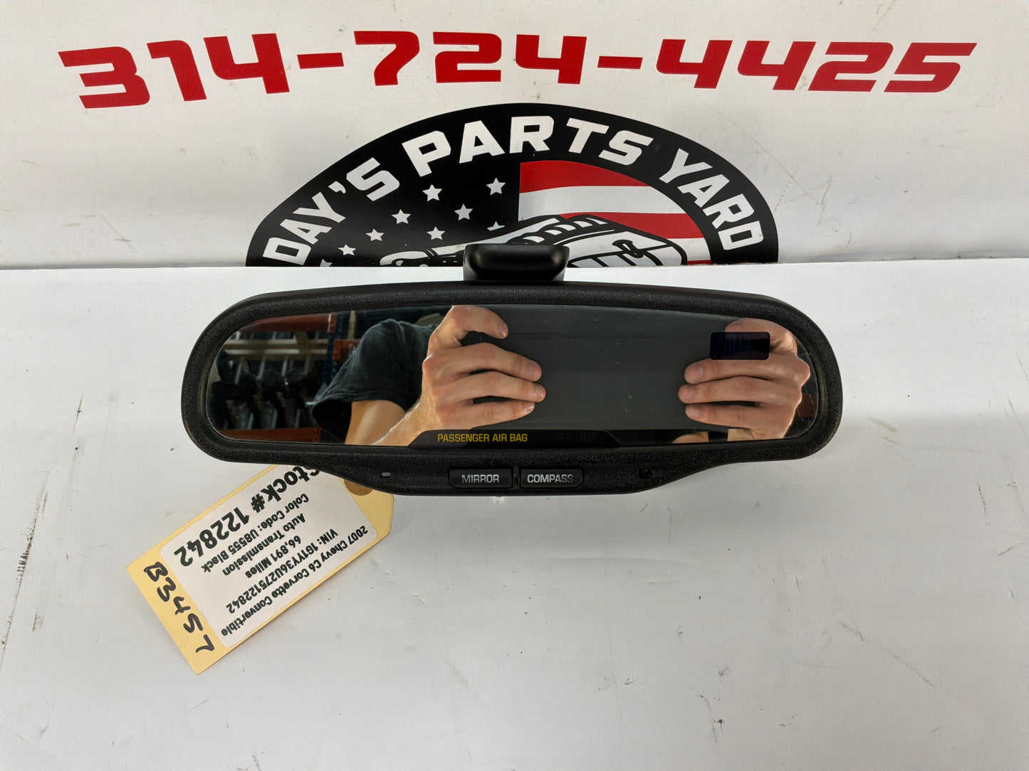2007 Chevy C6 Corvette Convertible Rearview Rear View Mirror Auto Adjust OEM