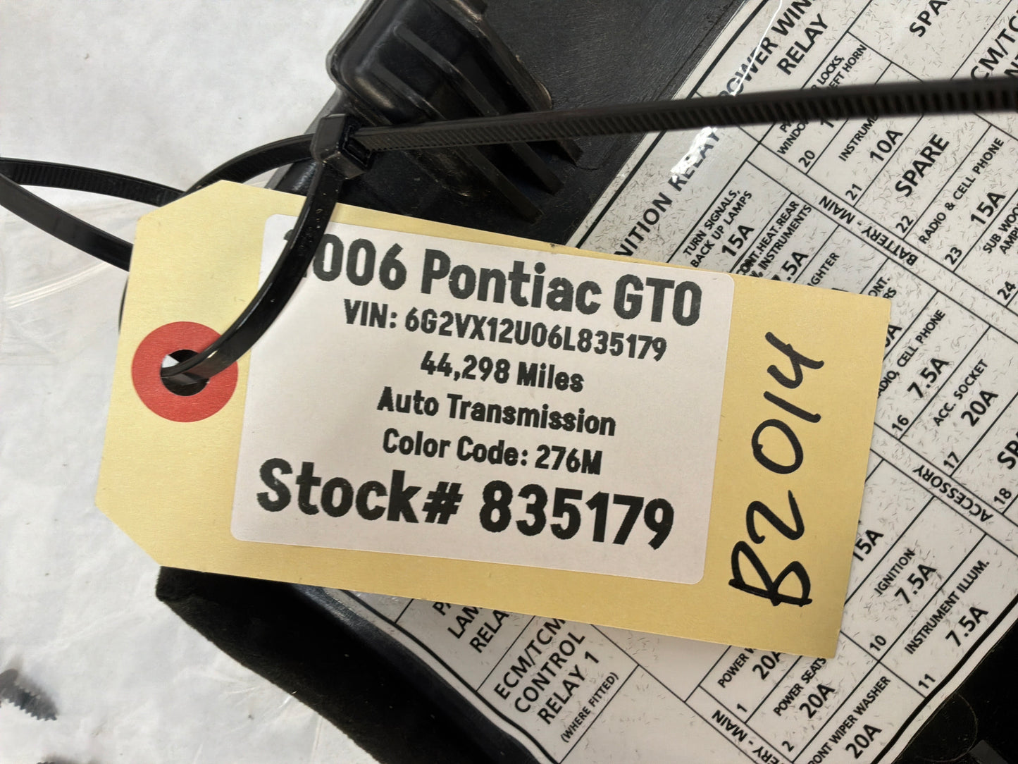 2006 Pontiac GTO Black Suede Lower Dash Knee Bolster Fuse Cover OEM