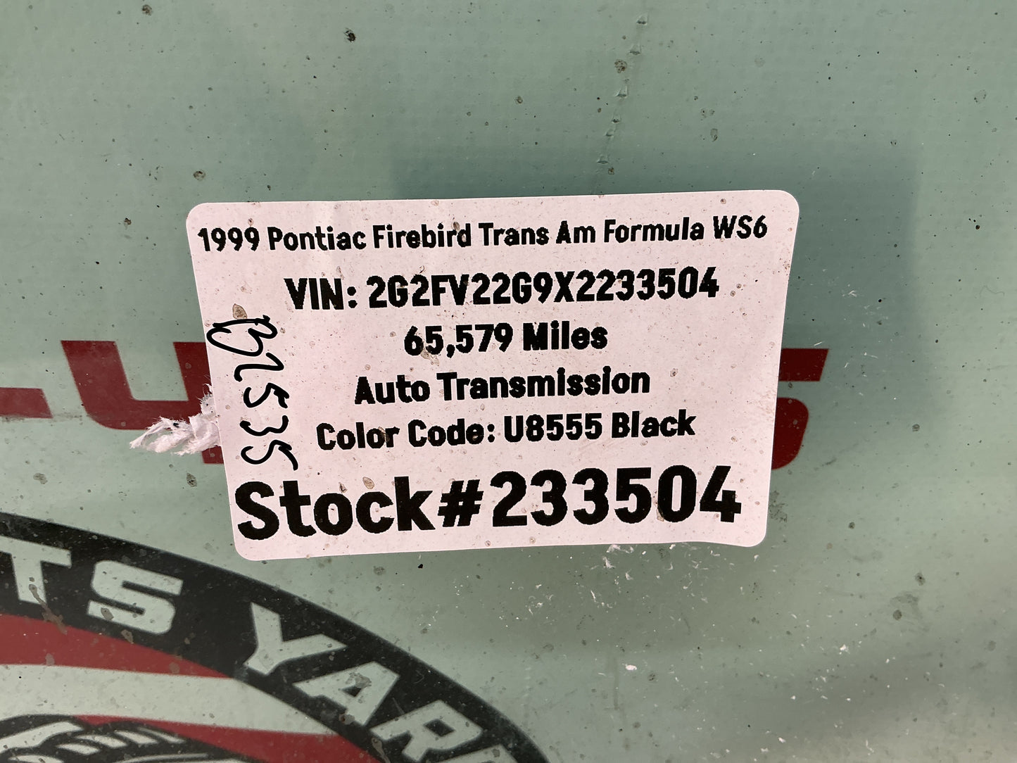 1999 Pontiac Firebird Trans Am Formula WS6 RH Passenger Door Window Glass OEM