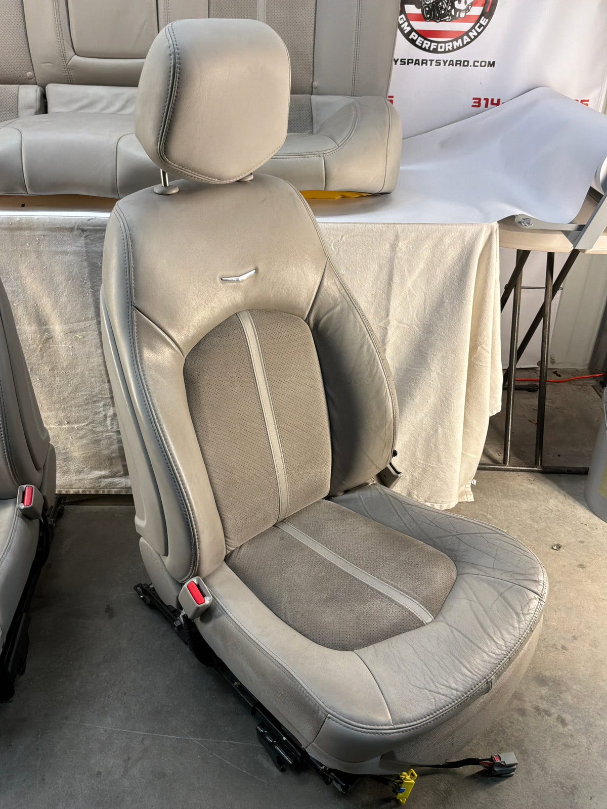 2009 Cadillac CTS-V Seats Fronts and Rears Leather and Suede OEM Titanium