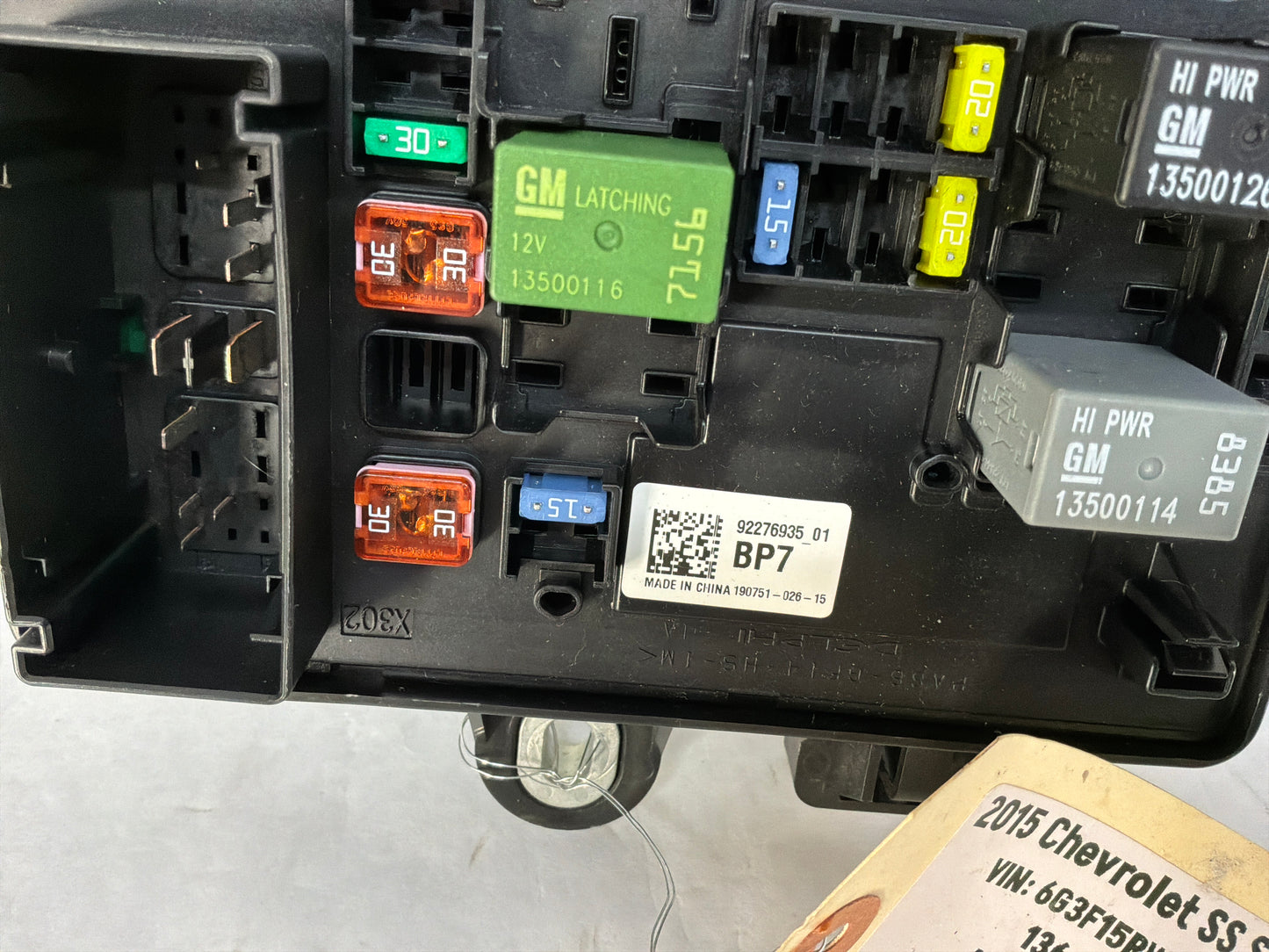 2015 Chevy SS Sedan Rear Trunk Fuse Relay Body Harness Junction Box Block Panel OEM - Day's Parts Yard