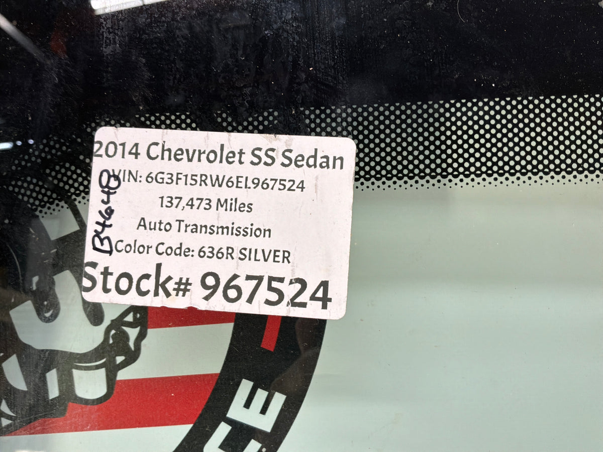 2014 Chevy SS Sedan Front Windshield Glass Window OEM LOCAL PICK UP
