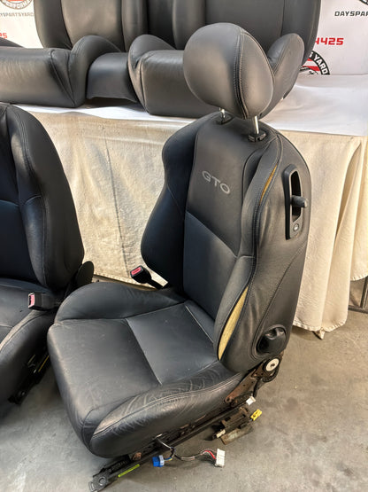 2006 Pontiac GTO Seats Front and Rears Black Leather OEM