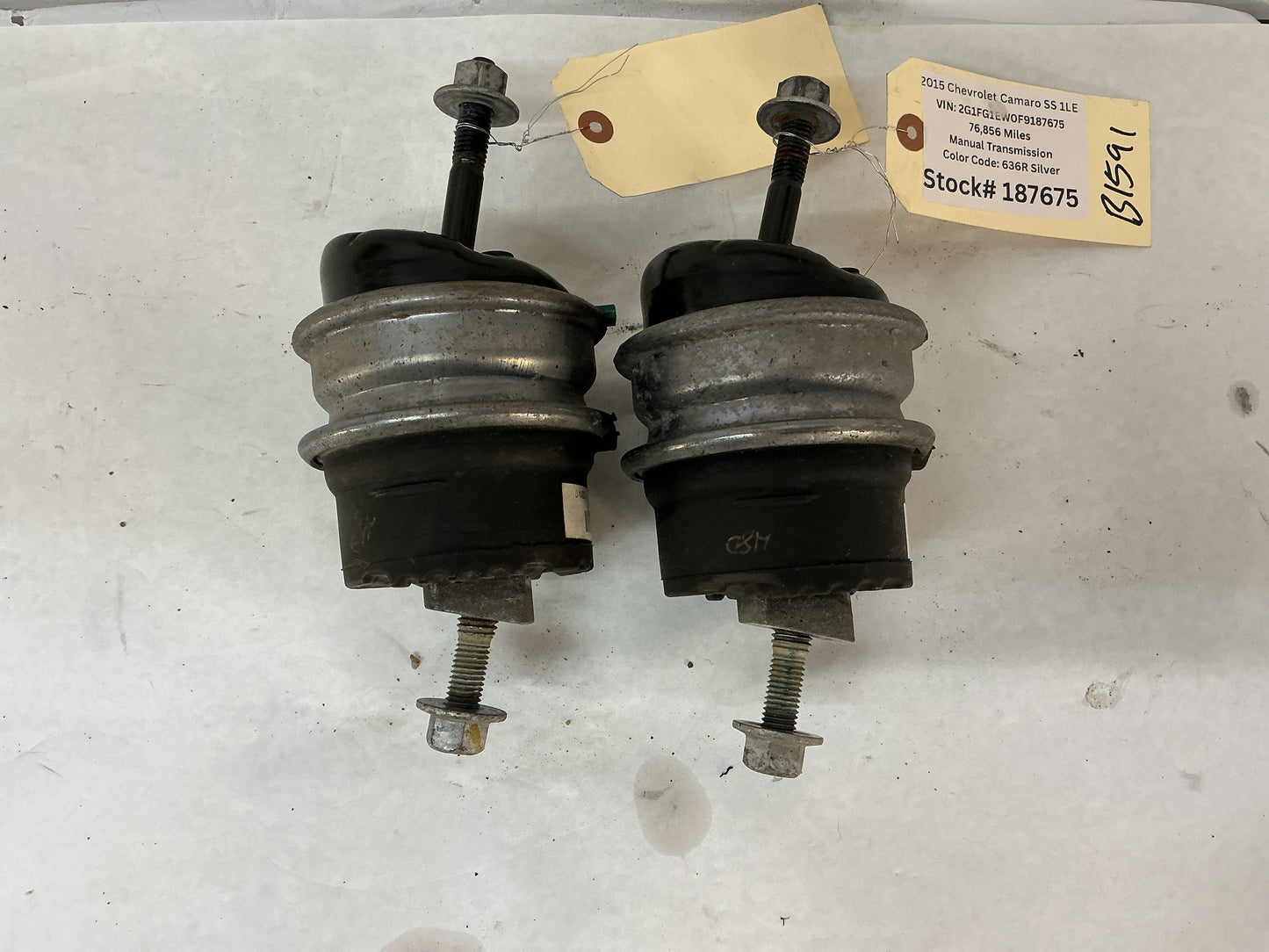 2015 Chevrolet Camaro SS 1LE RH & LH Engine Motor Mounts Brackets OEM