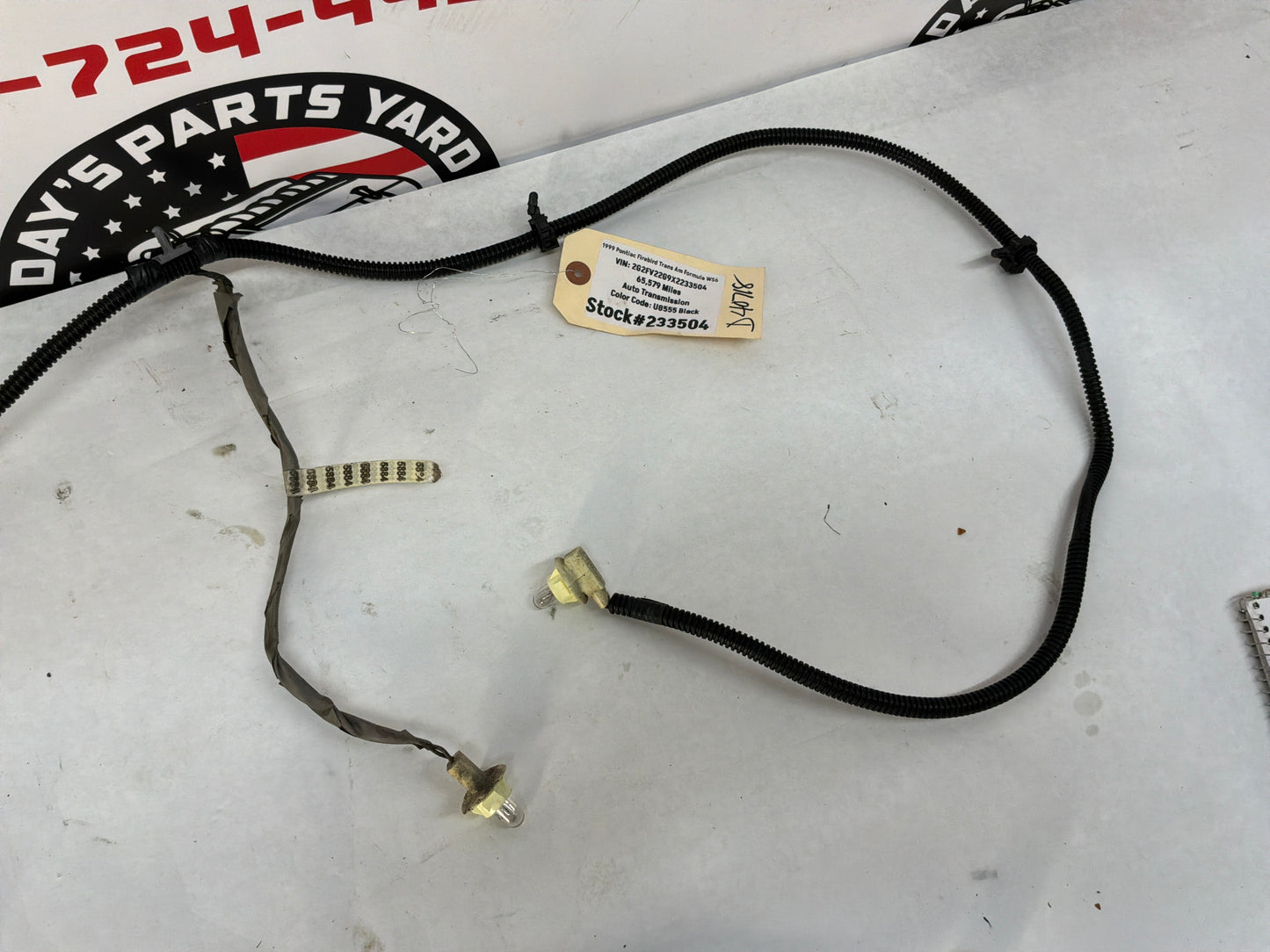 1999 Pontiac Firebird Trans Am Formula WS6 Trans Am Rear Bumper Wire Wiring Harness OEM