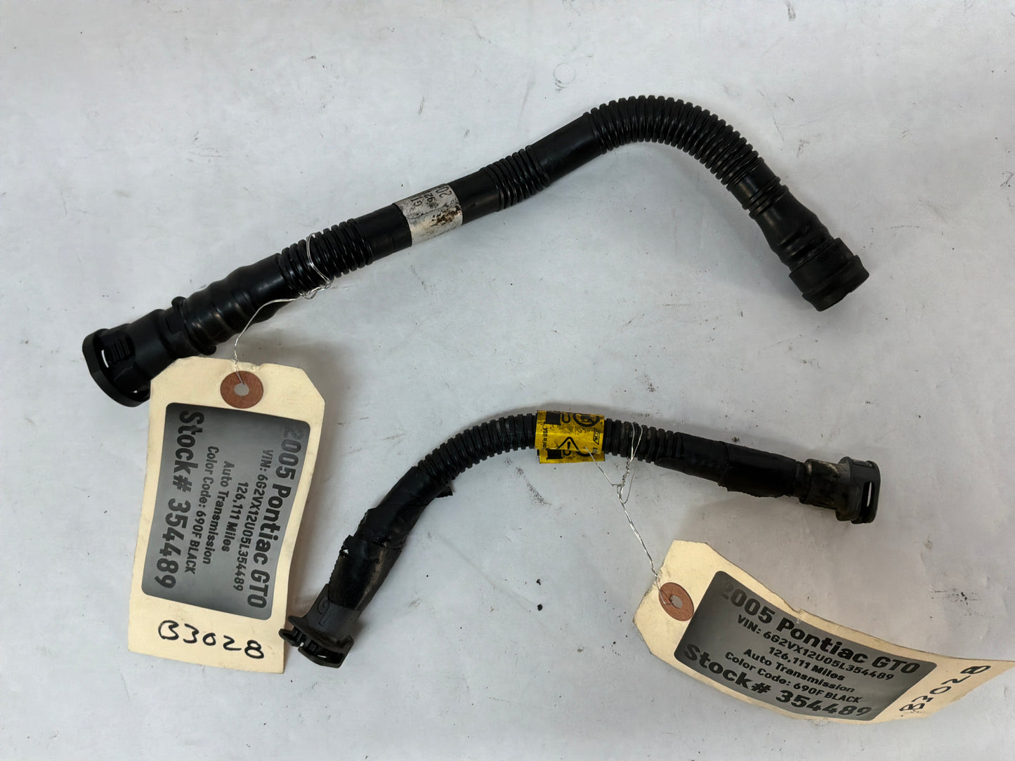 2005 Pontiac GTO Evap & Fuel Gas Line Hoses Tubes OEM