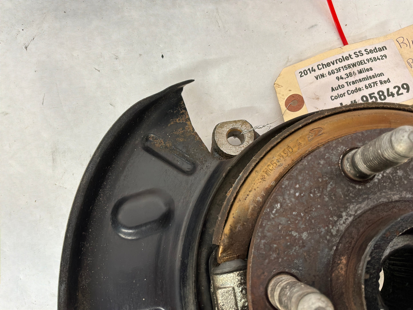 2014 Chevy SS Sedan RH Passenger Rear Suspension Spindle Hub Knuckle Wheel Bearing OEM