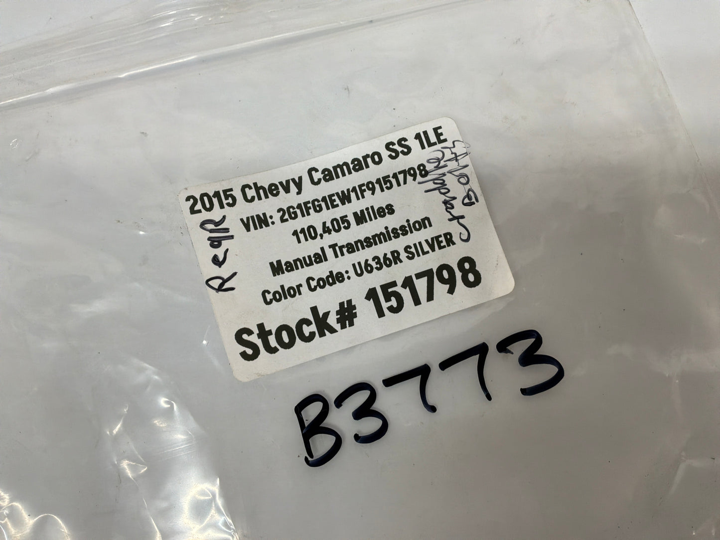 2015 Chevy Camaro SS 1LE Rear Suspension Cradle K Member Bolts Hardware OEM