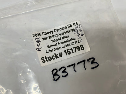 2015 Chevy Camaro SS 1LE Rear Suspension Cradle K Member Bolts Hardware OEM