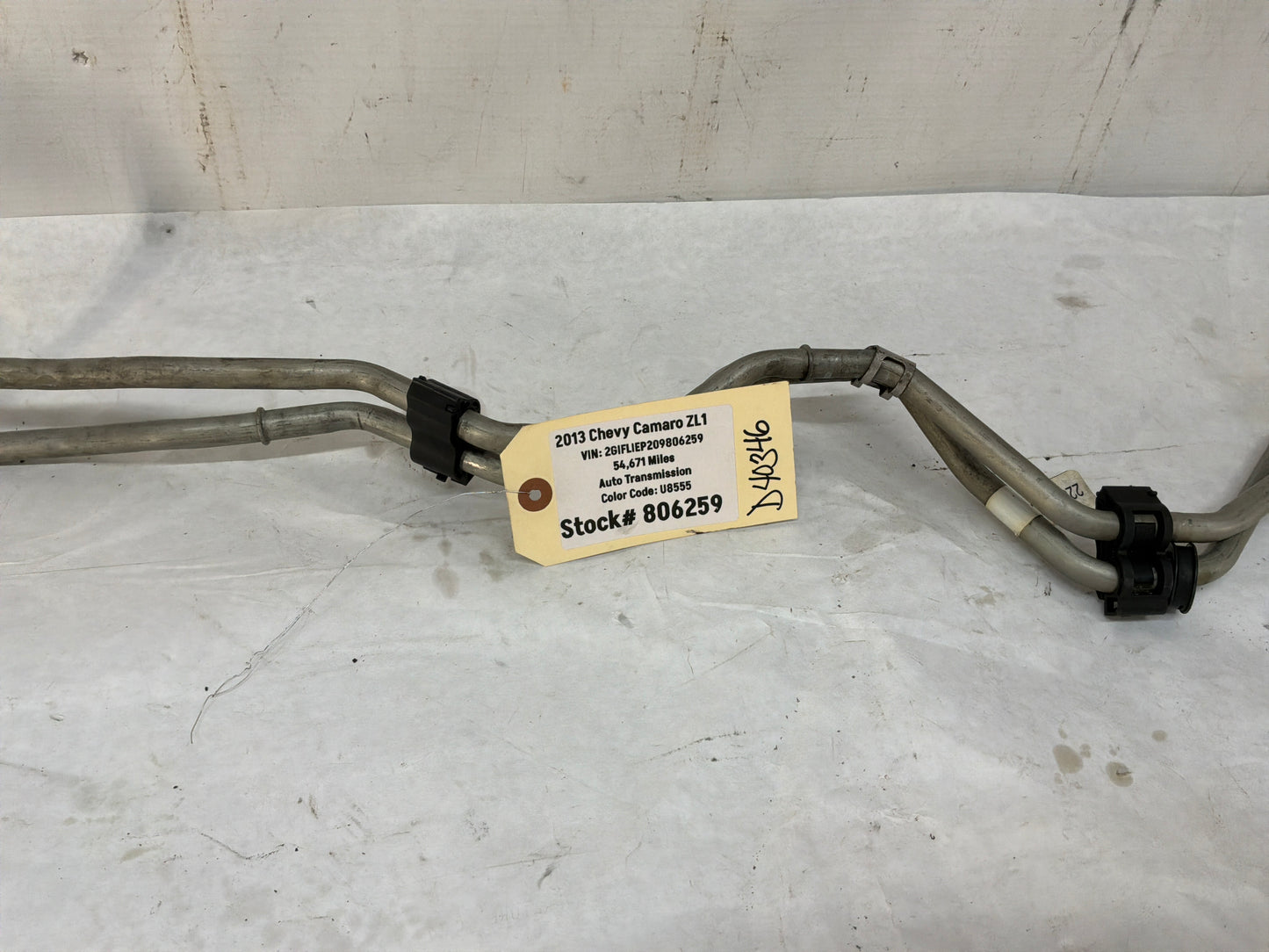 2013 Chevy Camaro ZL1 Transmission Oil Fluid Cooler Pine Line Hose OEM