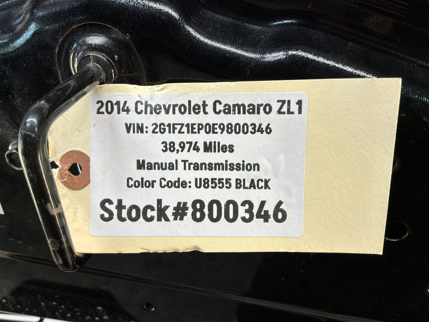 2014 Chevy Camaro ZL1 Hood w/ Carbon Fiber Scoop Vent Insert Black OEM