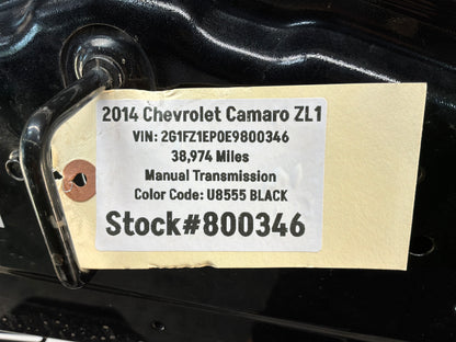 2014 Chevy Camaro ZL1 Hood w/ Carbon Fiber Scoop Vent Insert Black OEM