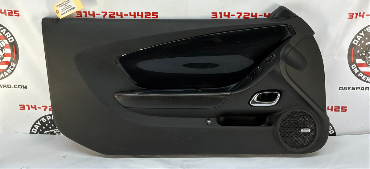 2013 Chevy Camaro ZL1 LH Driver Carbon Flash Front Interior Door Panel Trim OEM