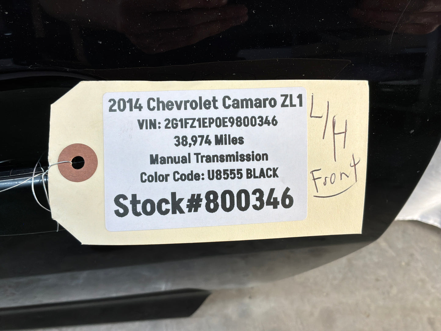 2014 Chevy Camaro ZL1 LH Driver Exterior Black Door OEM