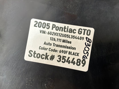 2005 Pontiac GTO Center Dash Upper Radio Bezel Top Trim Plate OEM
