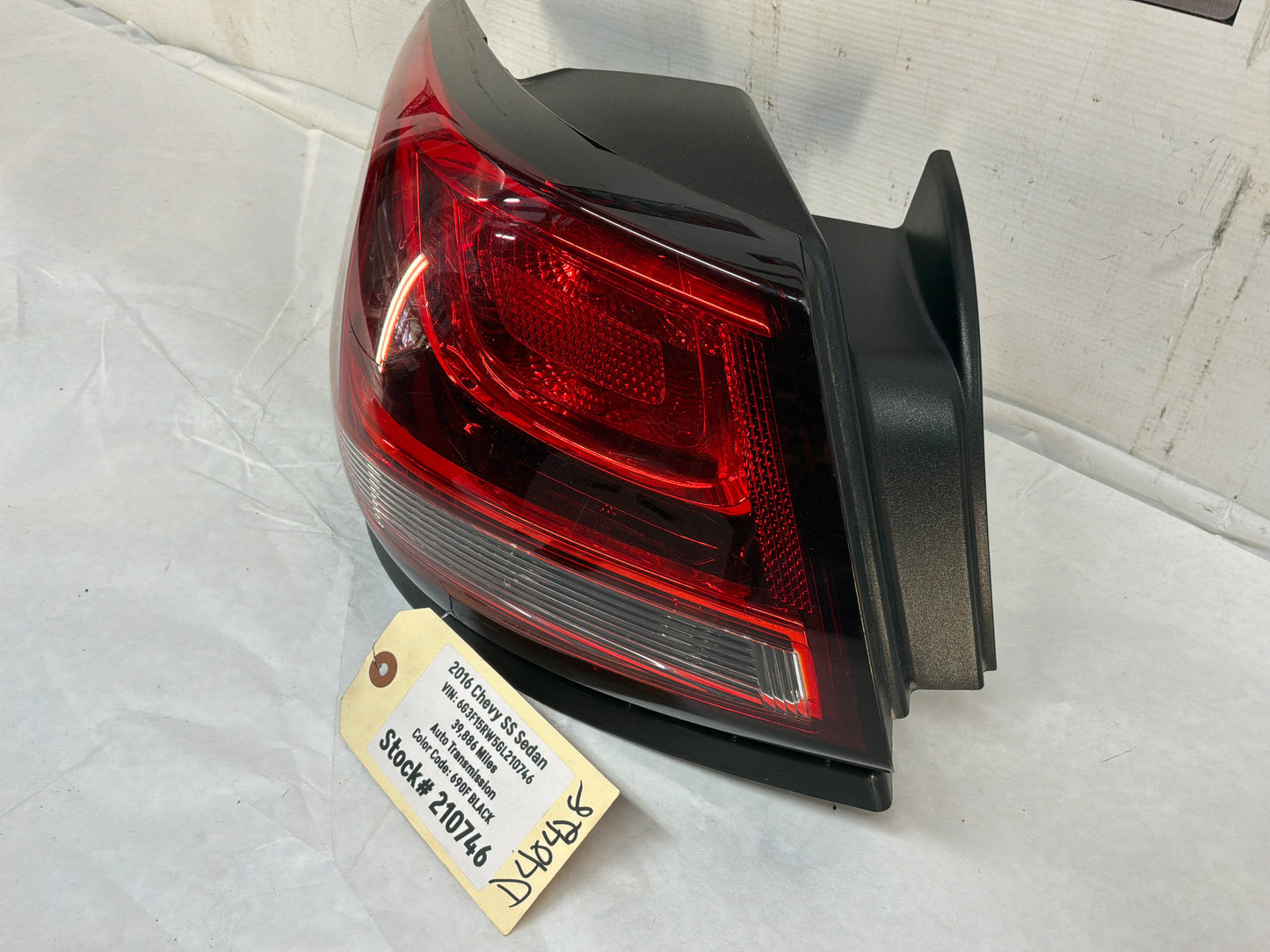 2016 Chevy SS Sedan LH Driver Outer Tail Light Taillight Stop Lamp OEM