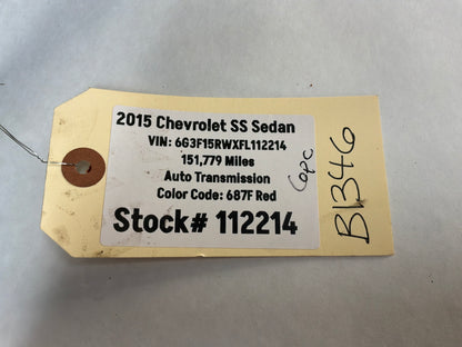2015 Chevrolet SS Sedan Front and Rear Black Leather Seats OEM