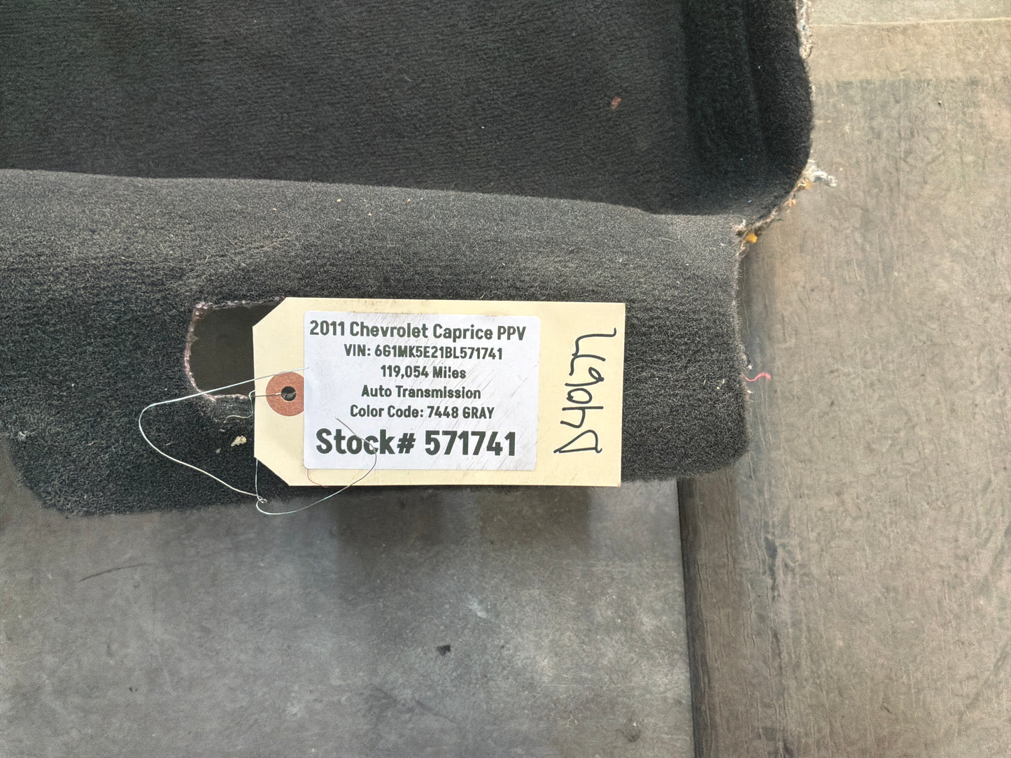 2014 Chevy Caprice PPV Complete Floor Carpet OEM