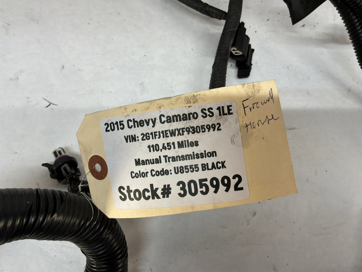2015 Chevy Camaro SS 1LE Engine Bay Head Lamp Light Firewall Wire Wiring Harness OEM