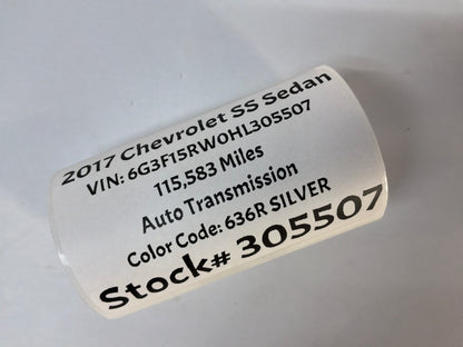 2017 Chevy SS Sedan Window belt molding trim set