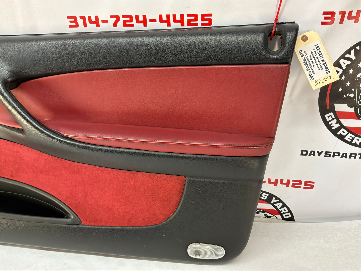 2004 Pontiac GTO RH Passenger Front Interior Door Panel Red OEM